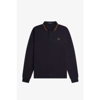 FRED PERRY Twin Tipped Poloshirt navy/ dark caramel
