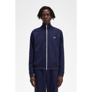 FRED PERRY Trainingsjacke mit Sportband carbon blue