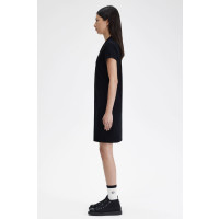 FRED PERRY AMY WINEHOUSE Button-Through Pique Shirt Dress black