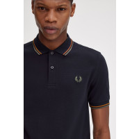 FRED PERRY Twin Tipped Poloshirt navy / nut flake / field green