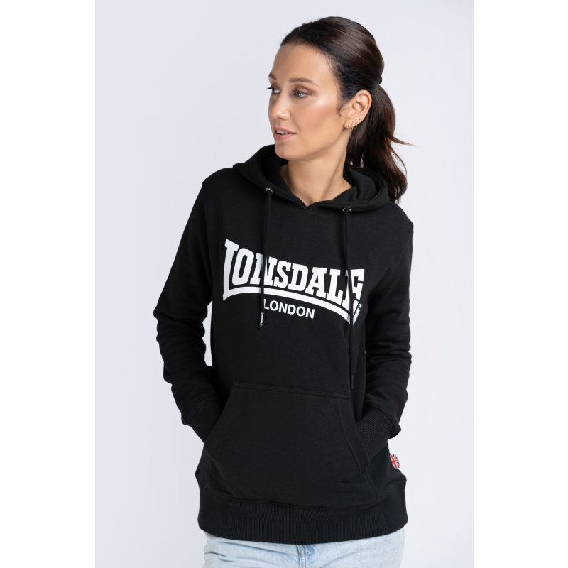 Lonsdale logo cropped sweater in navy