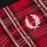 FRED PERRY Long Royal Stewart Tartan Sock red