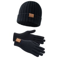 Lonsdale Deazley Unisex Mütze und Handschuh Set black