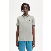 FRED PERRY Twin Tipped Poloshirt limestone / black
