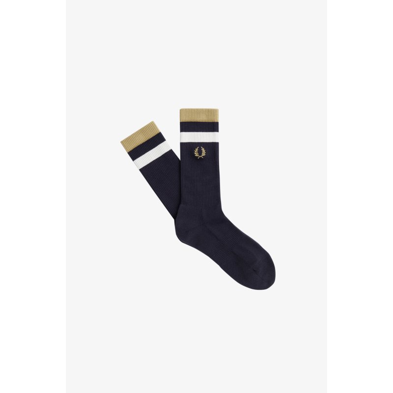 FRED PERRY Bold Tipped Towelling Sock navy/ warm stone