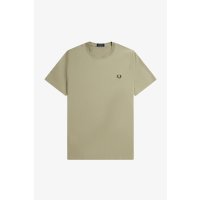 FRED PERRY Crew Neck T-Shirt warm grey/ brick