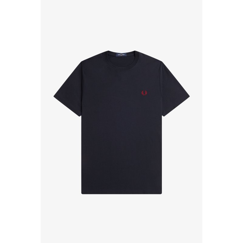 FRED PERRY T-Shirt mit Rundhalsausschnitt navy/ burnt red