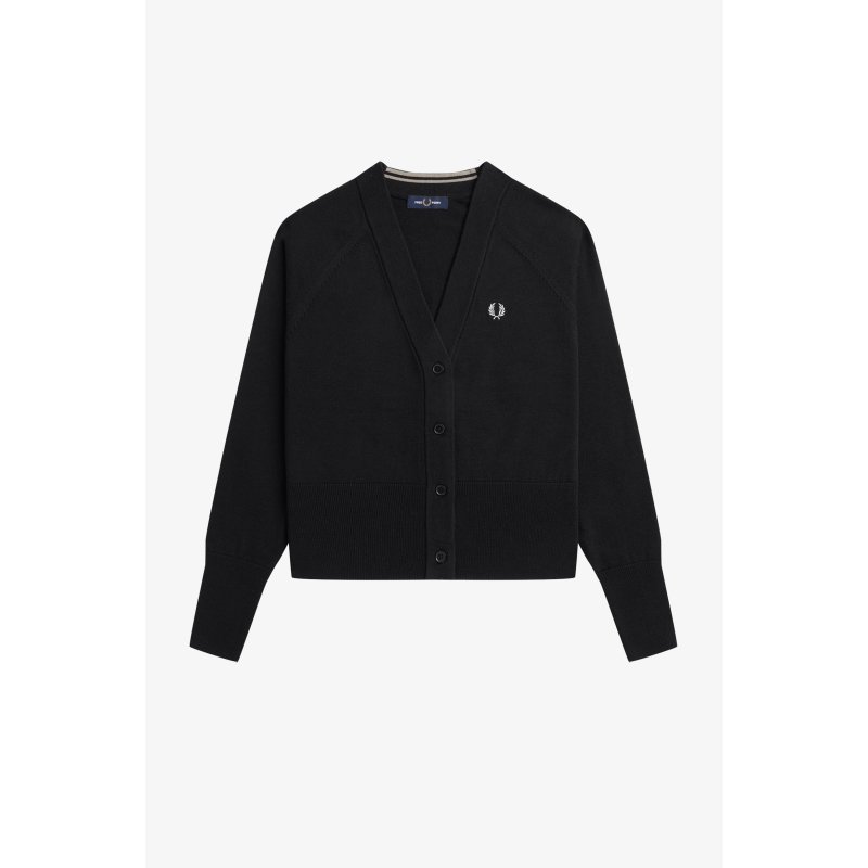 FRED PERRY Girl V-Neck Cardigan black