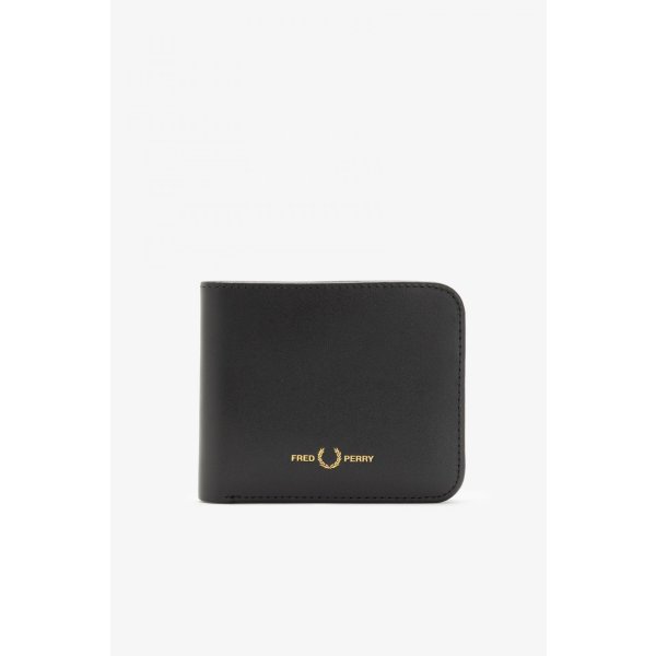 FRED PERRY Burnished Leather Billfold Wallet black