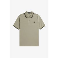 FRED PERRY Girl Polo  warm grey / black