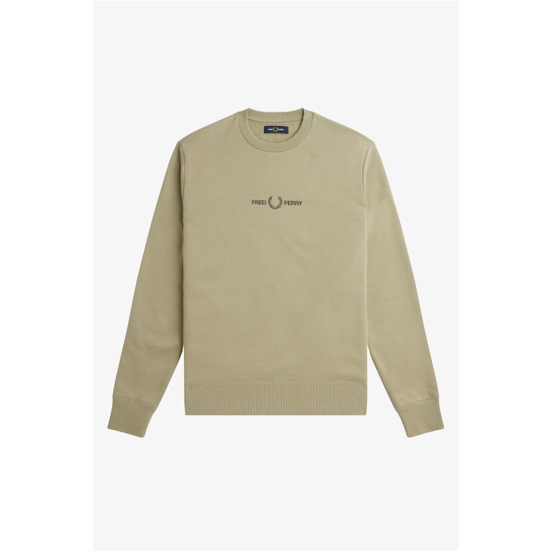FRED PERRY Embroidered Sweatshirt warm grey