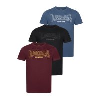 Lonsdale T- Shirt Beanley 3er Pack black/navy/oxblood
