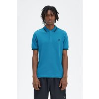 FRED PERRY Twin Tipped Polo Shirt runaway bay ocean / navy / navy
