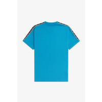 FRED PERRY Contrast Tape Ringer T-Shirt runaway bay ocean / warm grey