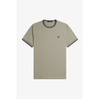 FRED PERRY T-Shirt mit Doppelstreifen warm grey /...