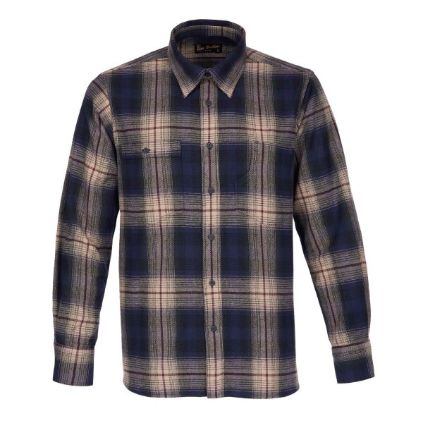 PIKE BROTHERS 1937 Roamer Shirt blue beige check flannel