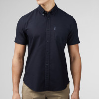 BEN SHERMAN Organic Oxford Short Sleeve Shirt black