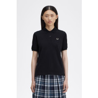 FRED PERRY Polo T-Shirt black/ oatmeal