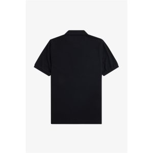 FRED PERRY Polo T-Shirt black/ oatmeal