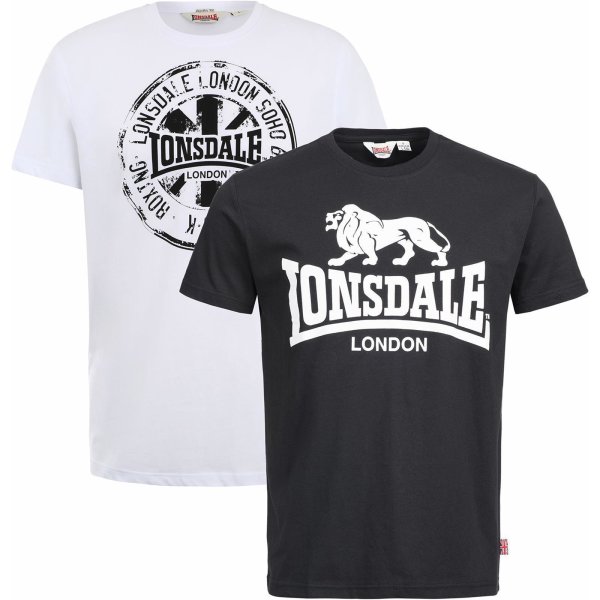 LONSDALE Dildawn T-Shirt Doppelpack black/ white