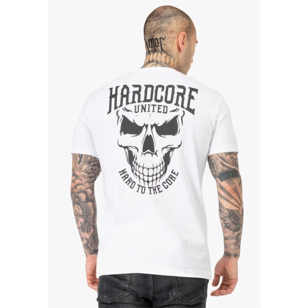 HARDCORE UNITED T- Shirt Skully white