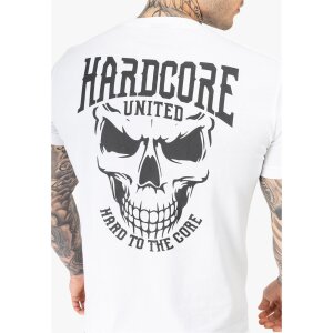 HARDCORE UNITED T- Shirt Skully white