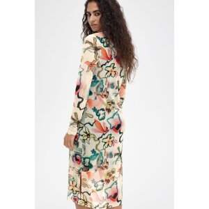 FRED PERRY AMY WINEHOUSE Floral Print Mesh Dress silky peach