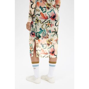FRED PERRY AMY WINEHOUSE Floral Print Mesh Dress silky peach