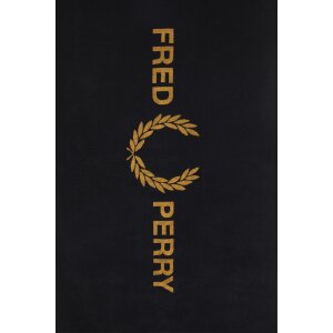 FRED PERRY Branded Beach Towel black / dark caramel