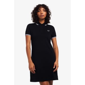 FRED PERRY Hemdkleid mit Doppelstreifen black/ white