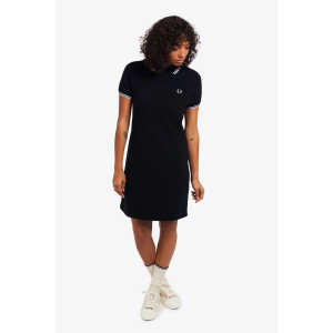 FRED PERRY Hemdkleid mit Doppelstreifen black/ white