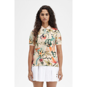 FRED PERRY AMY WINEHOUSE Poloshirt mit Blumen-Print silky...