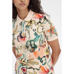 FRED PERRY AMY WINEHOUSE Poloshirt mit Blumen-Print silky peach