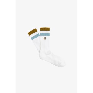 FRED PERRY Bold Tipped Towelling Socken white/ dark caramel