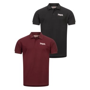 LONSDALE Poloshirt Doppelpack black/ oxblood