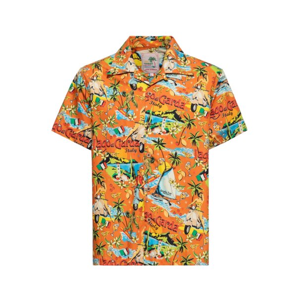 KING KEROSIN Hawaiian Shirt Lago Di Garda orange