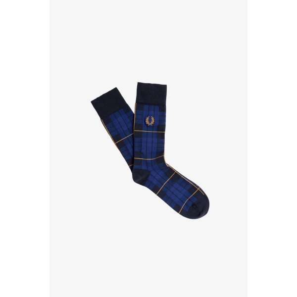 FRED PERRY Tartan Laurel Wreath Socken navy