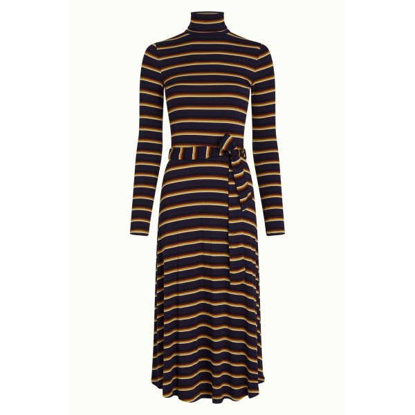 KING LOUIE Rollneck Dress Century Stripe evening blue