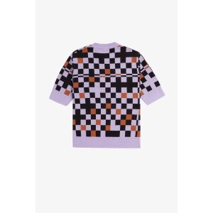 FRED PERRY Jacquard Knitted Top ultra violet