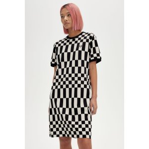 Black and white checkered shirt dress on sale