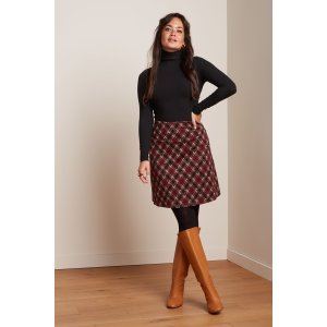 KING LOUIE Border Skirt Riley Jacquard cabernet red