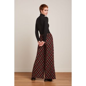 KING LOUIE Border Palazzo Pants Riley Jacquard cabernet red