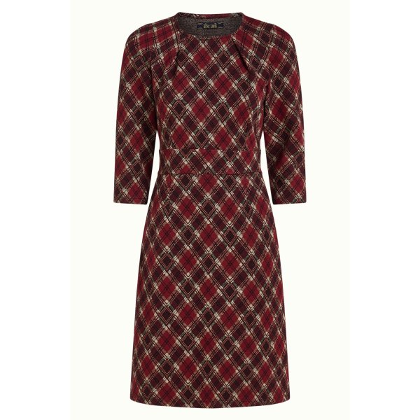 KING LOUIE Mona Dress Riley Jacquard cabernet red