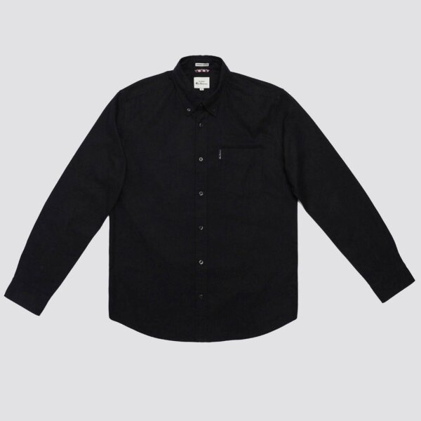 BEN SHERMAN Organic Oxford Long Sleeve Shirt black