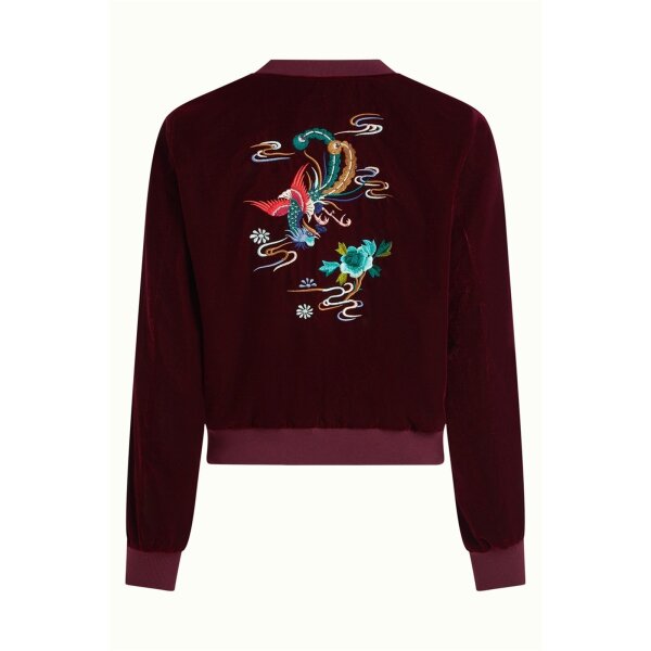 KING LOUIE Bessie Jacket Gamine Velvet bordeaux red