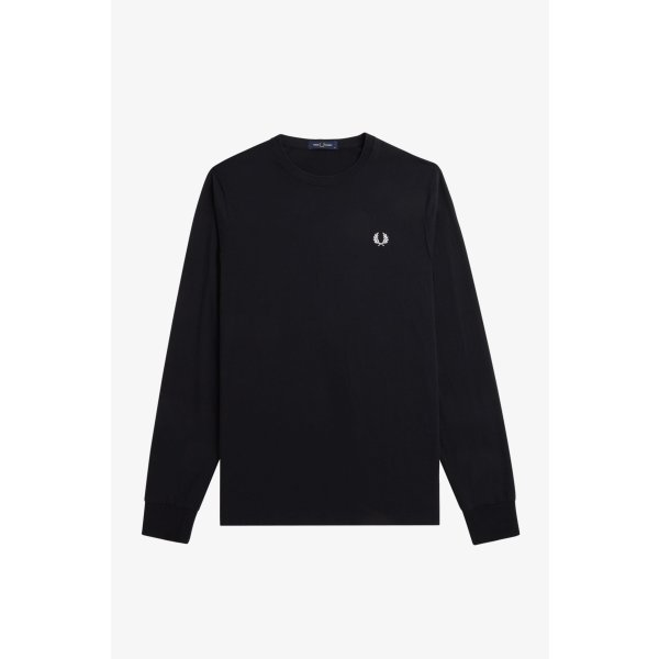 FRED PERRY Long Sleeve Crew Neck T-Shirt black