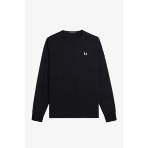 FRED PERRY Long Sleeve Crew Neck T-Shirt black