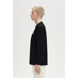 FRED PERRY Long Sleeve Crew Neck T-Shirt black