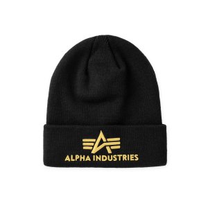 ALPHA INDUSTRIES 3D Beanie black/ yellow gold