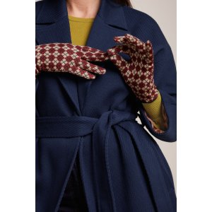 KING LOUIE Glove Argyle cabernet red